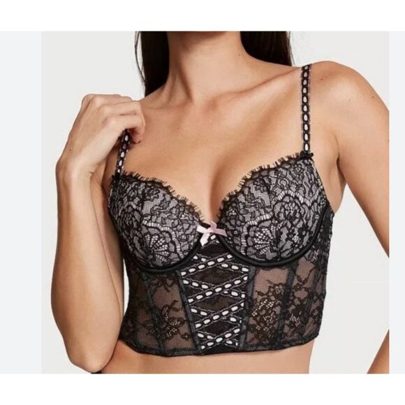 NWT Victoria’s Secret Dream Angels Bra M DD Heritage Ribbon Slot Bra Lace NEW - Picture 1 of 9